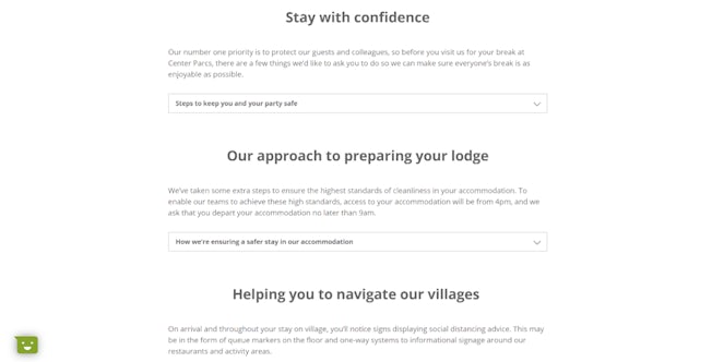 Center Parcs book with confidence page