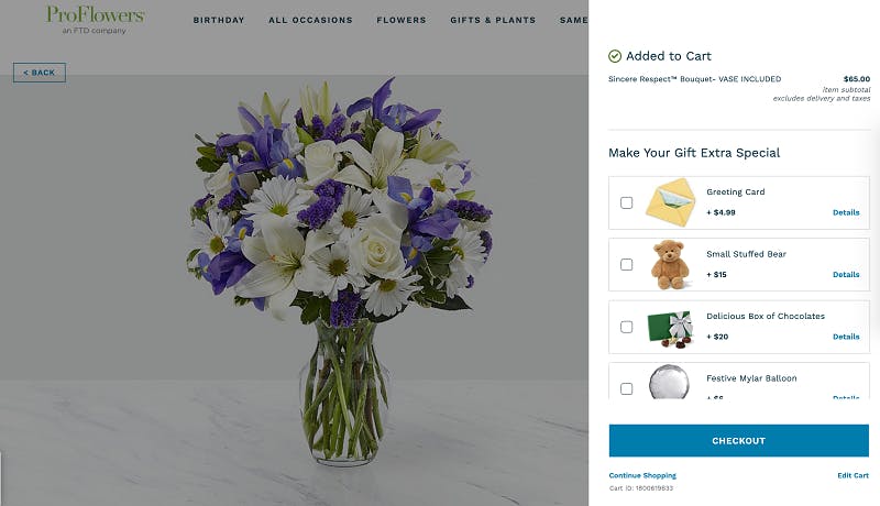 Pro Flowers extra items