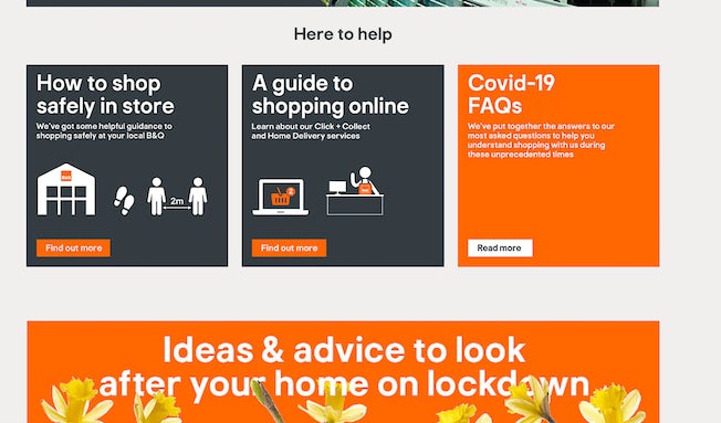 B&Q homepage 2