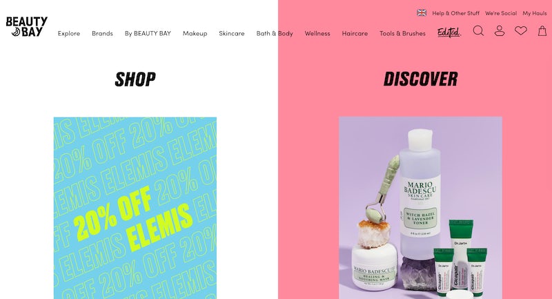 beauty bay homepage