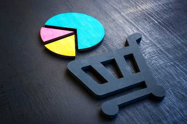 trolley with pie chart